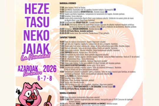 Programa Fiestas del barrio de la Humedad de Algorta 2026