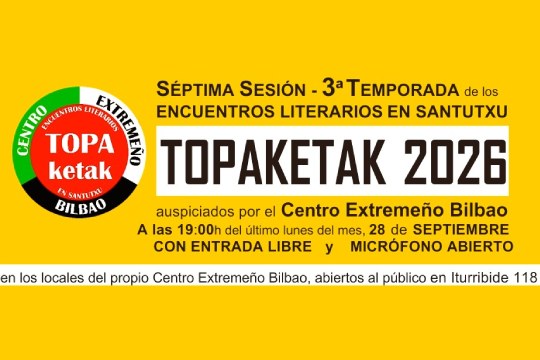 "Séptima Sesión de los 'TOPAKETAK 2026' en el Centro Extremeño Bilbao"