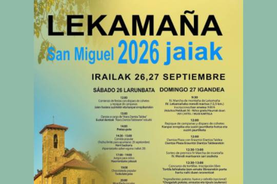 Programa Fiestas de Lekamaña 2026 en Amurrio