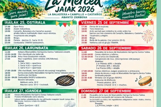 Programa Fiestas de la Merced 2026 en Abanto-Zierbena