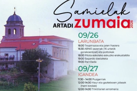 Programa Fiestas Samielak 2026 en Zumaia