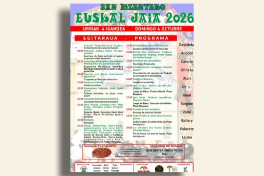 Programa Euskal Jaia 2026 en San Vicente (Barakaldo)