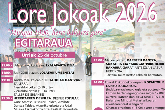 Programa Lore Jokoak 2026 en Mungia
