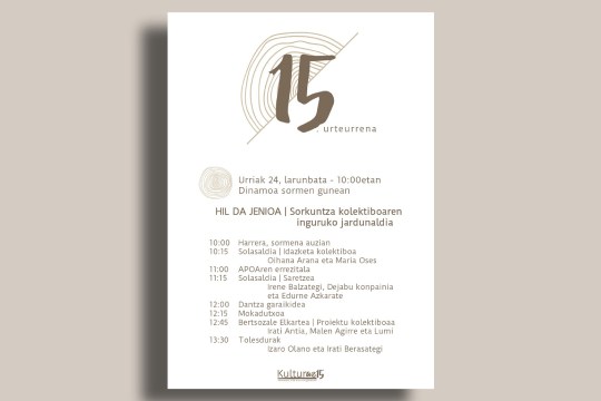 "Hil da Jenioa", sorkuntza kolektiboaren inguruko jardunaldia