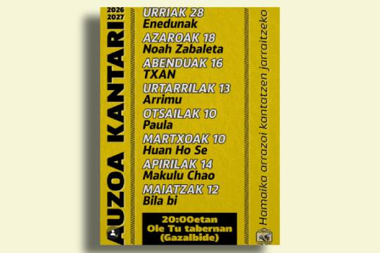 AUZOA KANTARI 2026-2027: Enedunak